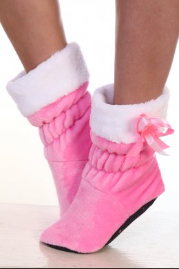 Чулочно-носочные изделия Носки на подошве  Розовый бант