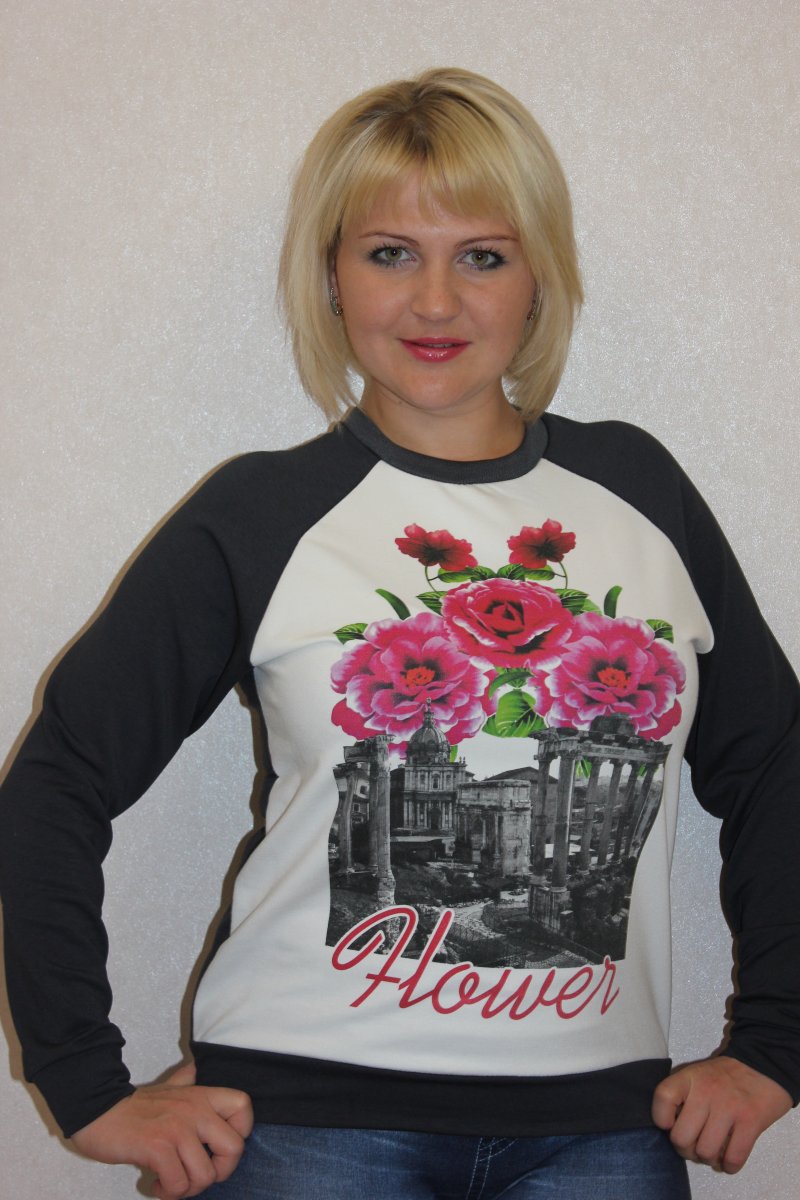 Кофты, Блузки женский из хлопка из хлопка, кофта, блузка,свитшот,лонгслив (арт. Д1010.1) — фото 1