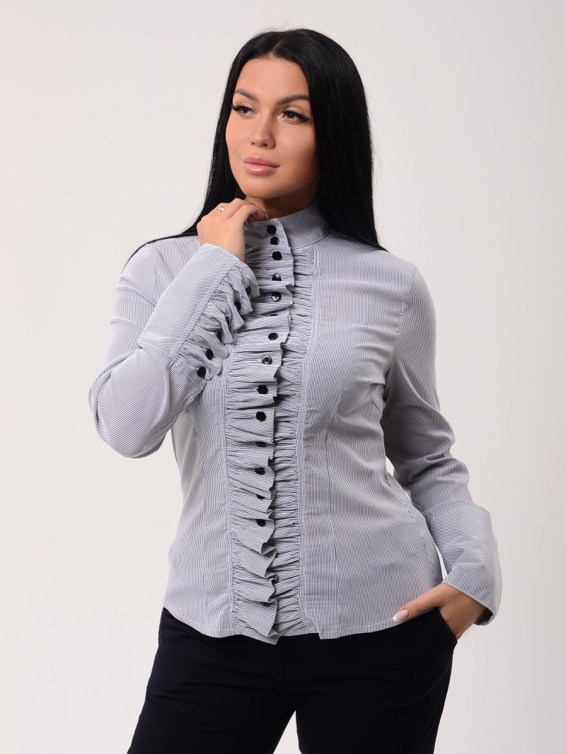 Кофты, Блузки из хлопка из хлопка, кофта, блузка,свитшот,лонгслив (арт. Ф3000.1 серый) — фото 1